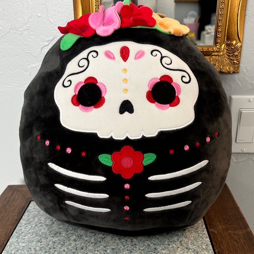 Day of the Dead Skull Plush Pillow